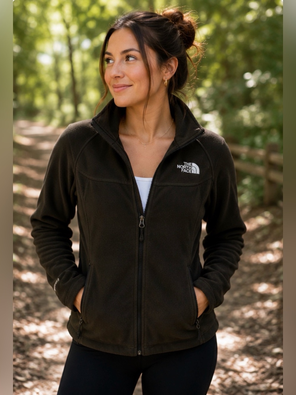 The North Face WindWall Fleece Jacket Women’s Medium dark brown Full Zip
